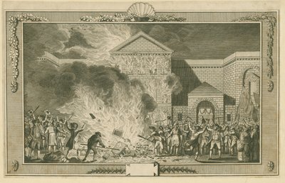 Vězení Newgate a nepokoje Gordonů (lept) od School English