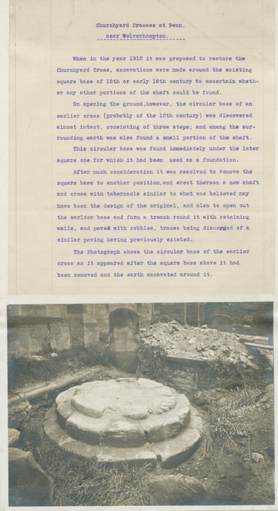 Penn Church - Remains of Ancient Cross: fotografie, nd [1912] (fotografie) od School English