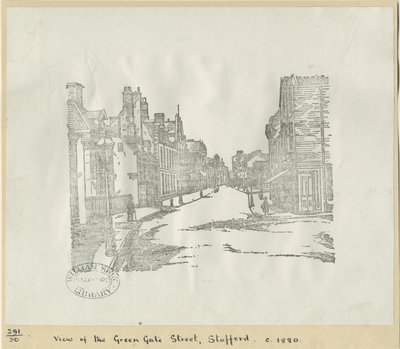Stafford - Greengate Street: dřevoryt, nd [c 1880] (tisk) od School English
