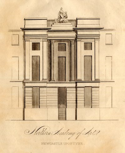 Severní akademie umění, Newcastle upon Tyne (litho) od School English