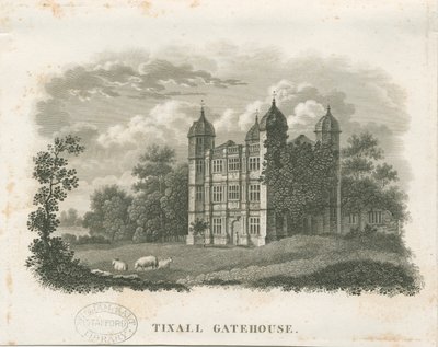 Tixall Hall - Gatehouse: rytina (viněty) a [počátek 19. století] (tisk) od School English