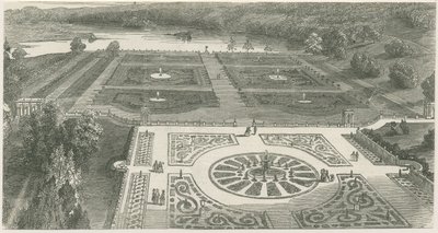 Trentham Gardens: dřevoryt, a [? 19. století] (tisk) od School English