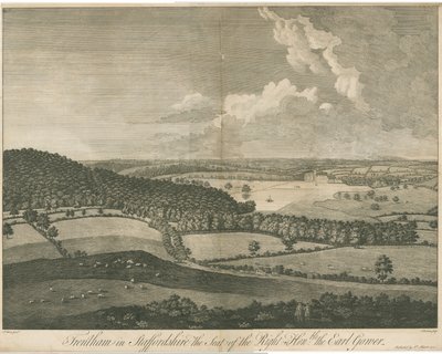 Trentham Hall: rytina, nd [c 1751] (tisk) od School English