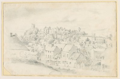 Tutbury - město, kostel a hrad: kresba tužkou, nd [?19. století] (kresba) od School English