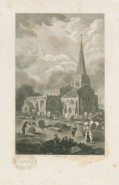 Wolstanton Church: rytina a [? 19. století] (tisk) od School English