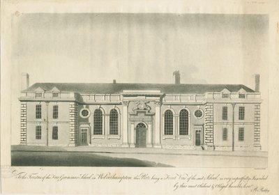 Wolverhampton - Gymnázium: rytina, nd [1797] (tisk) od School English