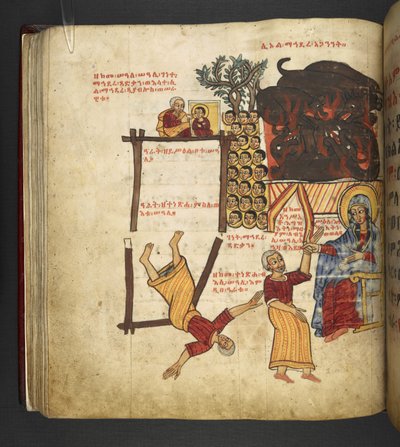 Zázraky Panny Marie, f.63v, asi 1667-82 (rukopis) od School Ethiopian