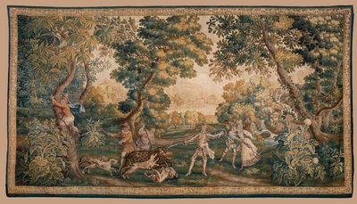 Lovecká scéna, původ Oudenaarde (tapisérie) od School Flemish