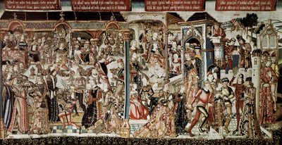 ""Svátek krále Ahasvera"". Kniha Ester: Král Assuerus (Xerxes I.) dal šlechticům svého království skvělou hostinu, která trvala několik dní. Sedmého dne nařídil královně Vasti, oblečené do svých nejlepších šatů, aby se představila od School Flemish