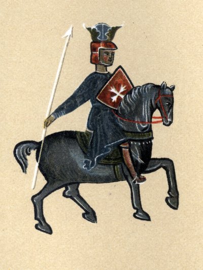 Trubadúr středověku, ilustrace z „Histoire de la Literature Francaise“ od Hermanna Suchiera od School French