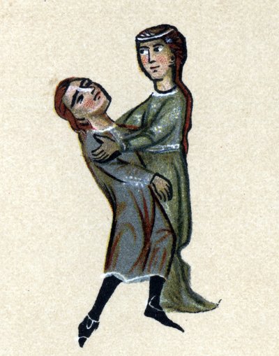 Trubadúr středověku, ilustrace z „Histoire de la Literature Francaise“ od Hermanna Suchiera od School French