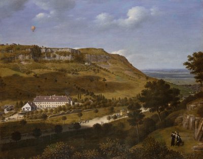 Let balónem v Jura (olej na plátně) od School French