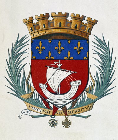 Blazon z Paříže "Hodí a potápí" od School French