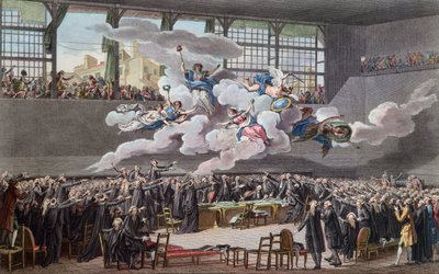 Francouzská revoluce (1789-1799): Přísaha Jeu de Paume ve Versailles dne 20. června 1789 (Francouzská revoluce; Přísaha tenisového kurtu 20. června 1789, Versailles) od School French