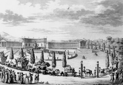Francouzská revoluce: Slavnost pořádaná u příležitosti triumfálního vstupu na památky vědy a umění ve Francii 9. a 10. Thermidor An VI (28. července 1798) na příkaz konzula Napoleona Bonaparta (1769-1821) (rabovací kampaň) . Paříž, od School French