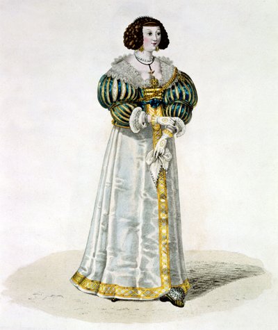Louise de La Fayette aka Madame de Lafayette (barevná rytina) od School French