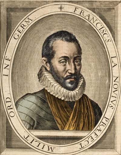 Portrét Francoise de La Noue (1531-1591), autora francouzských politických a vojenských projevů - Francois de la Noue zvaný Bras-de-Fer (železná paže) od School French