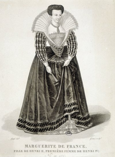 Portrét Markéty z Valois, známé jako královna Margot (1553-1615), královna Navarra, první manželka Jindřicha IV. od School French