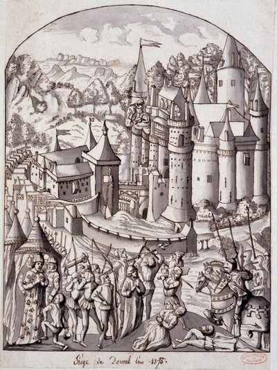 Obléhání Dervalu (Bretaň) v roce 1375. od School French