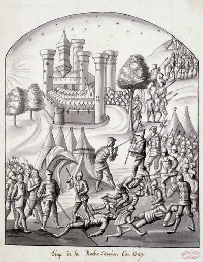 Obléhání Roche-Derrien v roce 1349 od School French