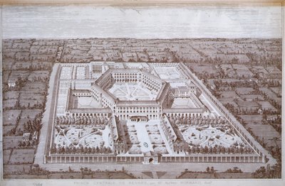 Pohled na věznici Rennes pro ženy navržený architektem Alfredem Normandem, publikoval Intime-Club, Paříž od School French
