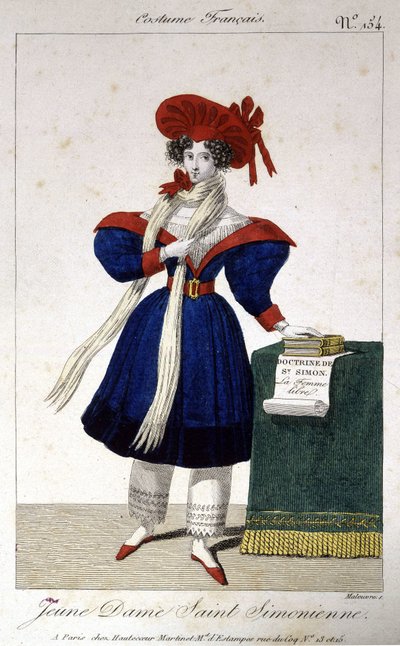 Mladá dáma Saint Simonian od School French