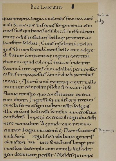 Popis přechodu Karla Velikého přes řeku Labe, 789 (litho) od School German