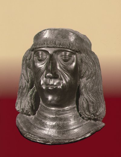 Portrétní busta císaře Svaté říše římské Maxmiliána I. (1459-1519) (bronz) od School German