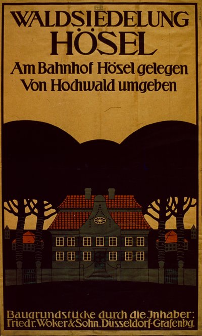 Waldsiedlung Hotel Advertisement v němčině, kolem roku 1890 (plakát) od School German