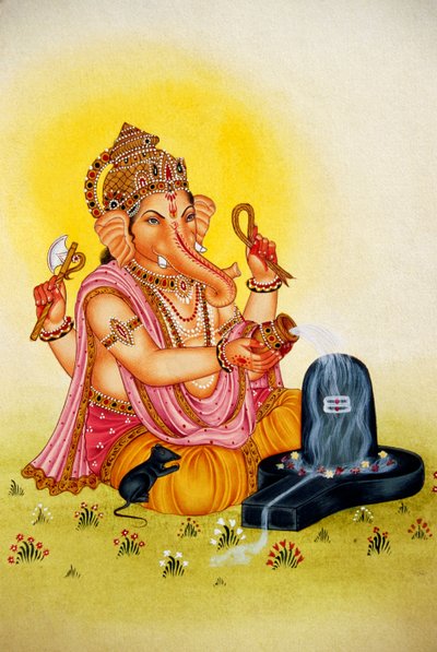 Pán Ganesh Ganpati miniatura malba na papíře od School Indian
