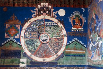Mandal, lamistický klášter Shankar, Leh, Ladakh, Džammú a Kašmír, Indie od School Indian