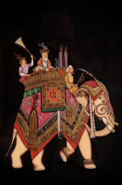 Miniatura císaře Šáhdžahána na papíře od School Indian