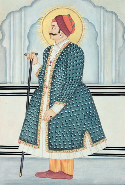 Miniatura mahárádži Sawai Jai Singha Two, Jaipur od School Indian