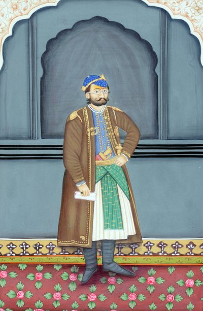 Miniaturní malba mahárádži Sawai Ram Singha Second, Jaipur od School Indian