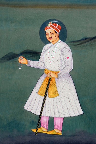 Miniaturní malba mughalského císaře Akbara od School Indian