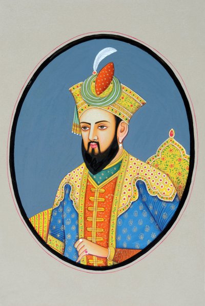 Miniatura mughalského císaře Babura od School Indian