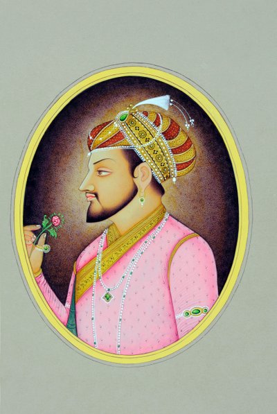 Miniatura mughalského císaře Šáhdžahána od School Indian