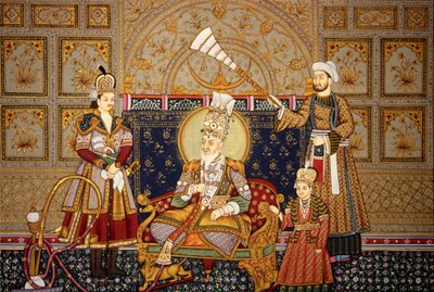 Miniatura mughalského císaře Šáhdžahána na papíře od School Indian