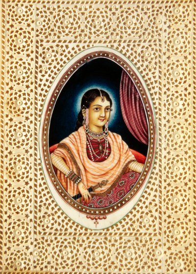 Miniaturní obraz Mumtáz Mahal na slonovině od School Indian