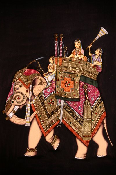 Miniaturní malba Mumtáz Mahal na papíře od School Indian