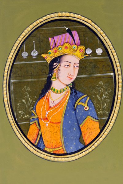 Miniaturní malba královny Noorjahan Indie Asie od School Indian