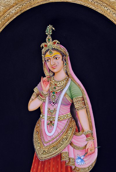 Miniaturní malba Rádhy od School Indian