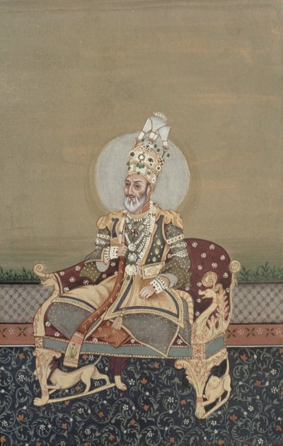 Portrét Bahádúra Šáha II (1775-1862) od School Indian