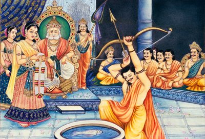 Swayamvar Miniaturní malba na slonovině od School Indian
