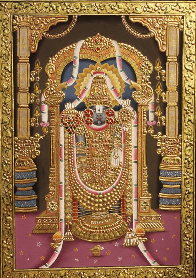 Tirupati Balaji Zlatý reliéf Indie Asie od School Indian