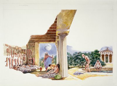Starověké Athény - rekonstrukce Asklepieionu (barevné lito) od School Italian