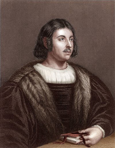Giovanni Boccaccio (barevná rytina) od School Italian