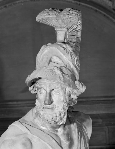 Menelaos podpírající tělo Patrokla, kopie řeckého originálu (mramor) od School Italian