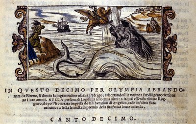 Scéna z rytířské básně „Orlando Furioso“ (Zuřivý Roland) od Ludovica Ariosta (1474 - 1533) X L