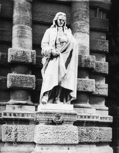 Socha Giambattista Vico (1668-1744) (mramor) (černobílá fotografie) od School Italian